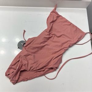 One Piece Open Back Tie Up Swimsuit